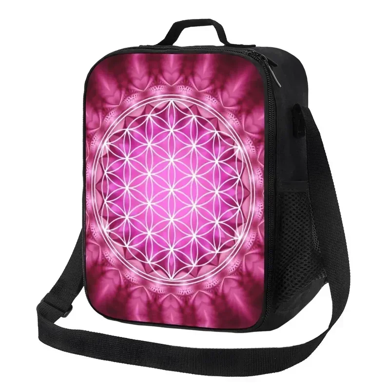 Flower Of Life Insulated Lunch Tote Bag for Women Sacred Geometry Mandala Resuable Thermal Cooler Food Bento Box School