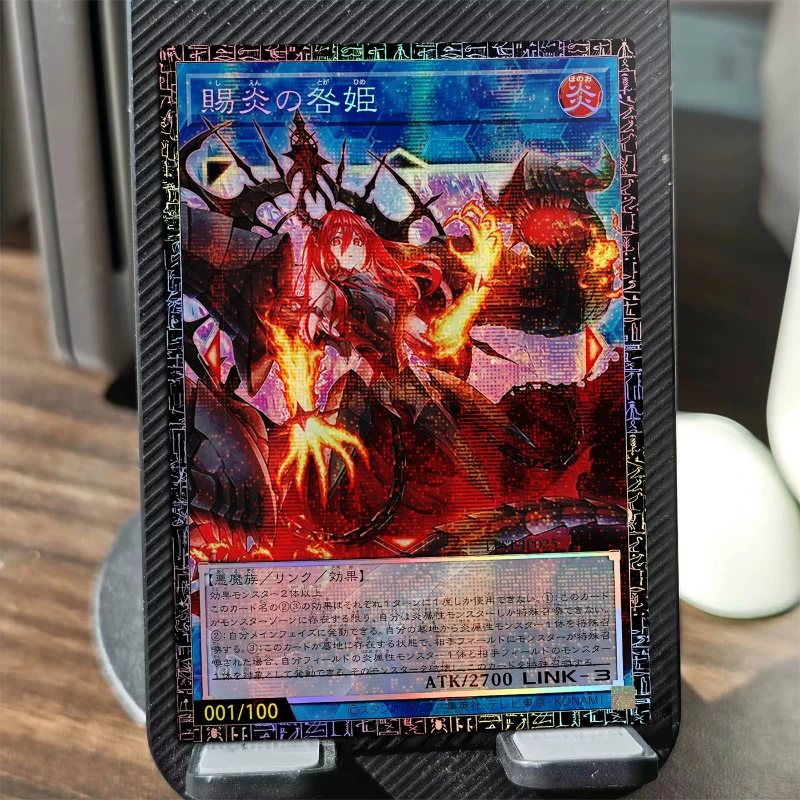 Diy Self Made Yu-Gi-Oh! Flame Spirit Ignis Fire Attribute Collection Card Gauze Flash Lavalval Dragon Anime Card Gift Toy