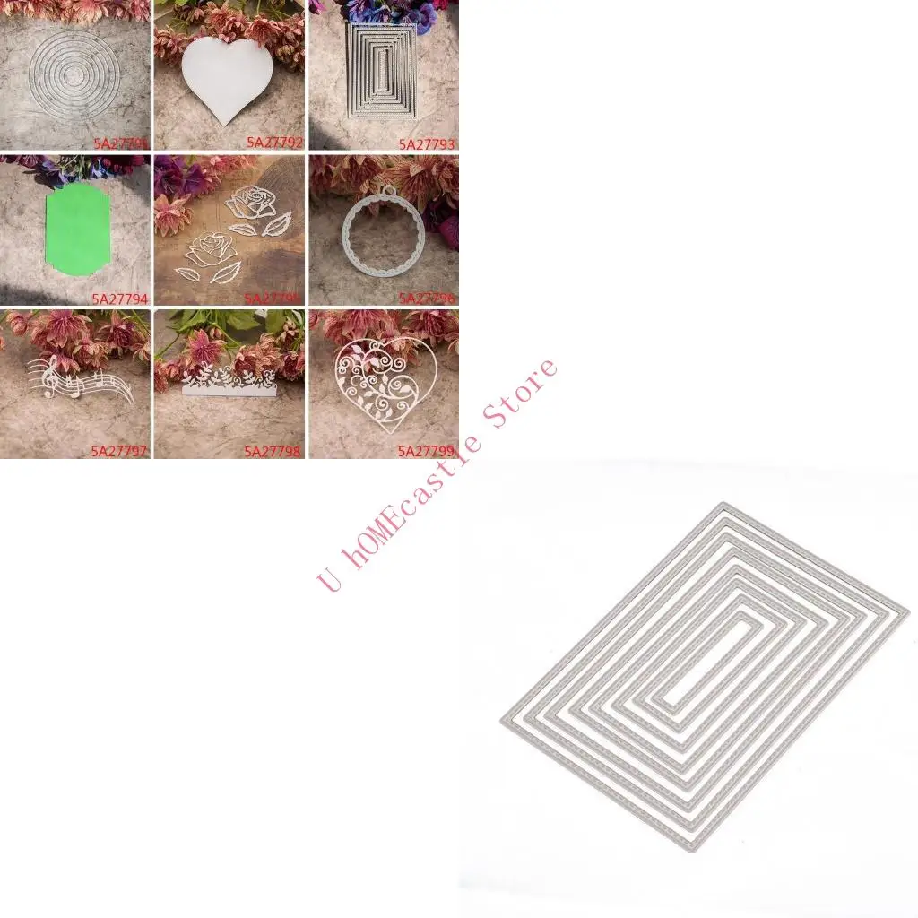 63HF Rechteckige Stanzformen, Schablone, DIY, Scrapbooking, Prägung, Album, Papier, Karten, Basteln