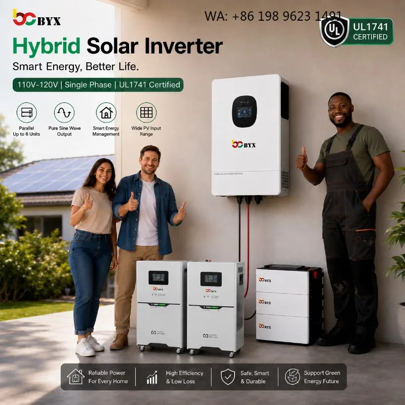 6KW 12KW Split Phase Pure Sine Wave Hybrid Solar Inverter UL Certified LiFePO4 Battery Ready Solar Power Conversion Device
