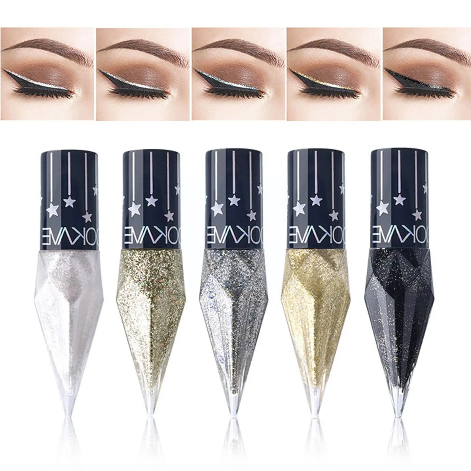 New Professional Shiny Eye Liners Eyeliner Cheap Makeup Cosmetics For Women Pigment Silver Rose Gold Color Liquid Glitter U6X9