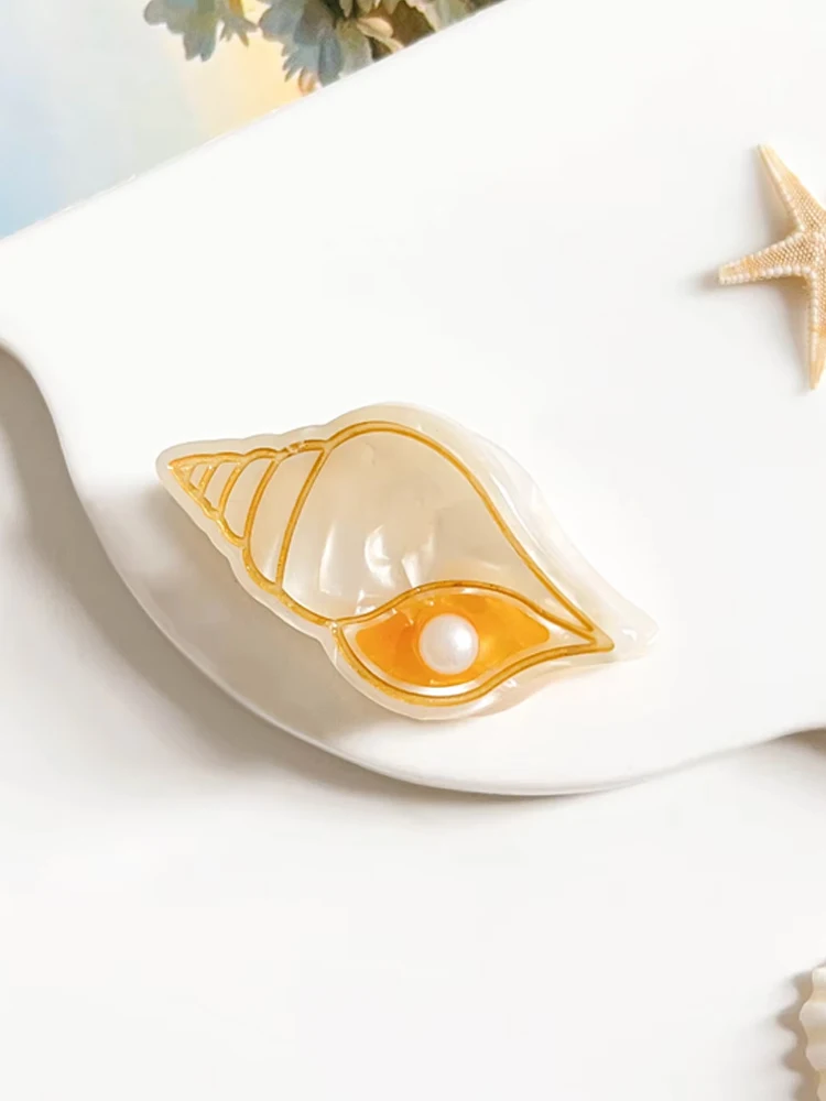 دبابيس شعر على شكل حيوانات صغيرة بحرية كرتونية عبارة عن دبابيس شعر صغيرة ورقيقة من الأسيتات، ومشابك قرش نصف مربوطة على شكل ذيل الحصان #6