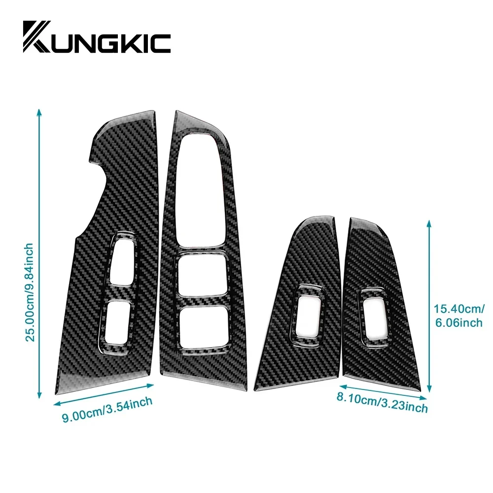 LHD Car Front Rear Door Window Llift Panel For KIA Sportage 2017 2018 2019 2020 2021 Real Soft Carbon Fiber Sticker Trim