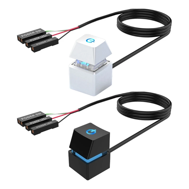 DN59 Desktop Power Button Desktop Computer Power Switching with Illuminated Computer Motherboard Power Button