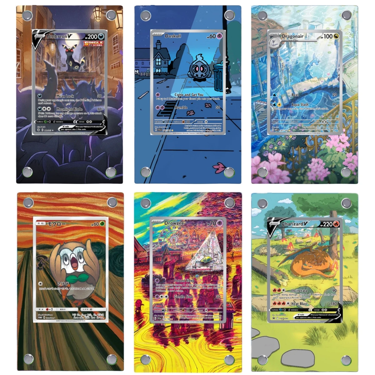 Umbreon Charizard Raikou Pokemon Acrylic Extended Painting Stuck Brick Anime Classics Game Collection Card Display Stand Gift