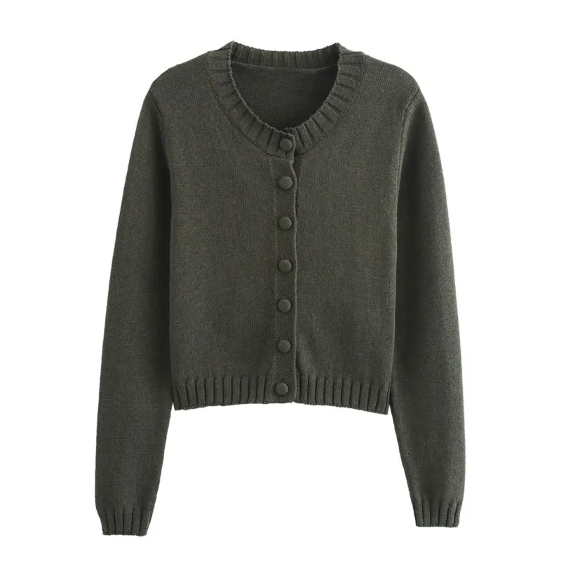 

Женский простой вязаный кардиган, уличная мода, осень 2024