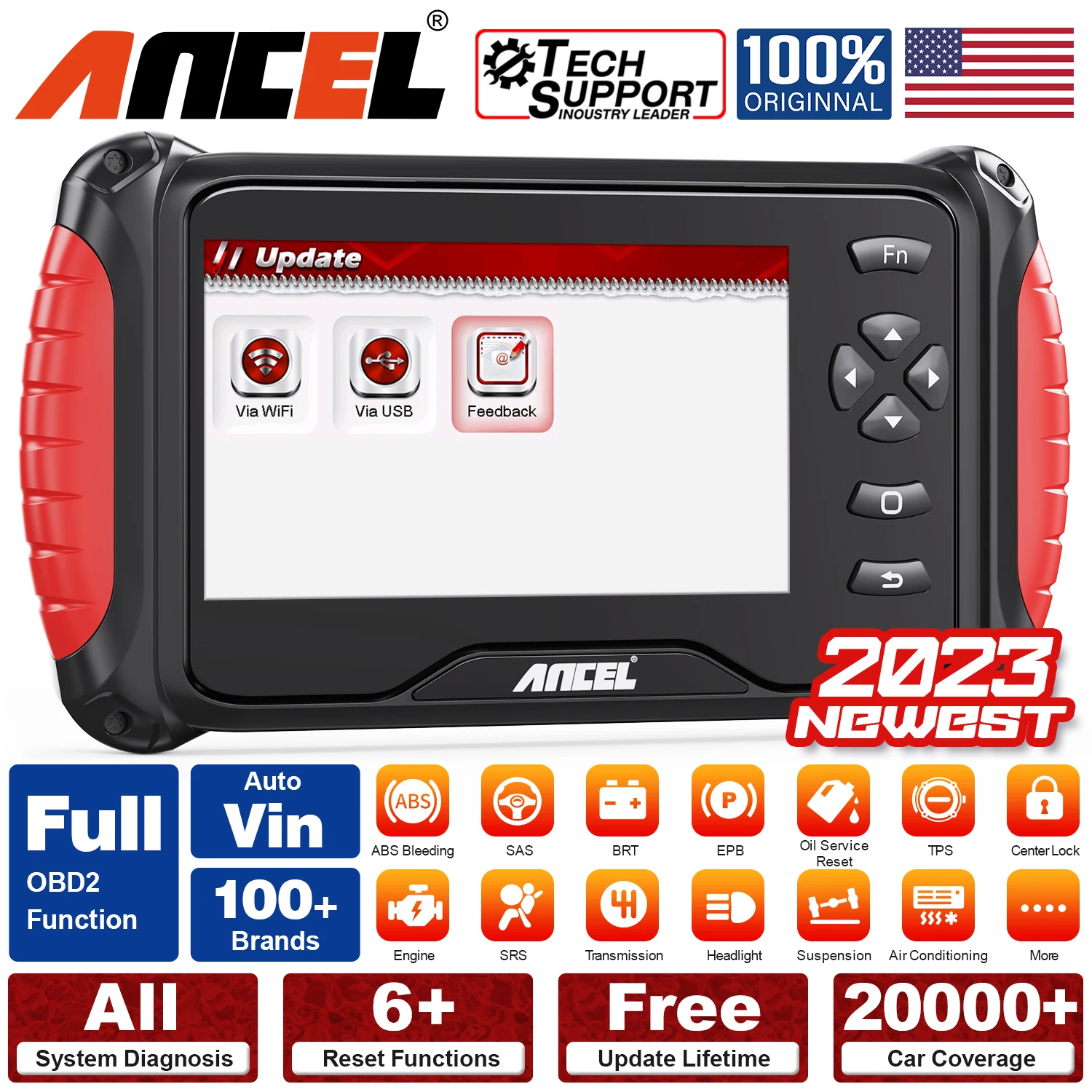 ANCEL FX8000 Car OBD2 Scanner All System Engine Code Reader Professional ABS Oil EPB BAT TPS Reset Automotoive Diagnostic Tools