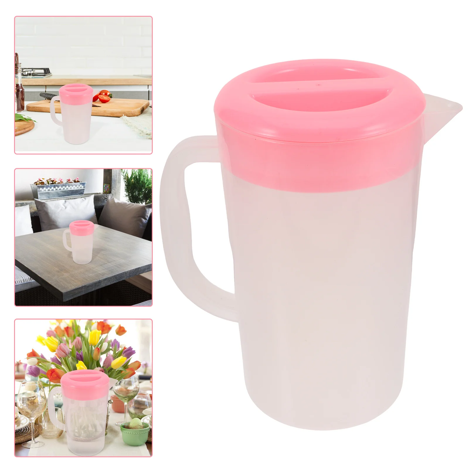 

Beverage Pitcher Lip Tint Kettle High Capacity Juice Containers Pink Water with Lid Clear Gloss