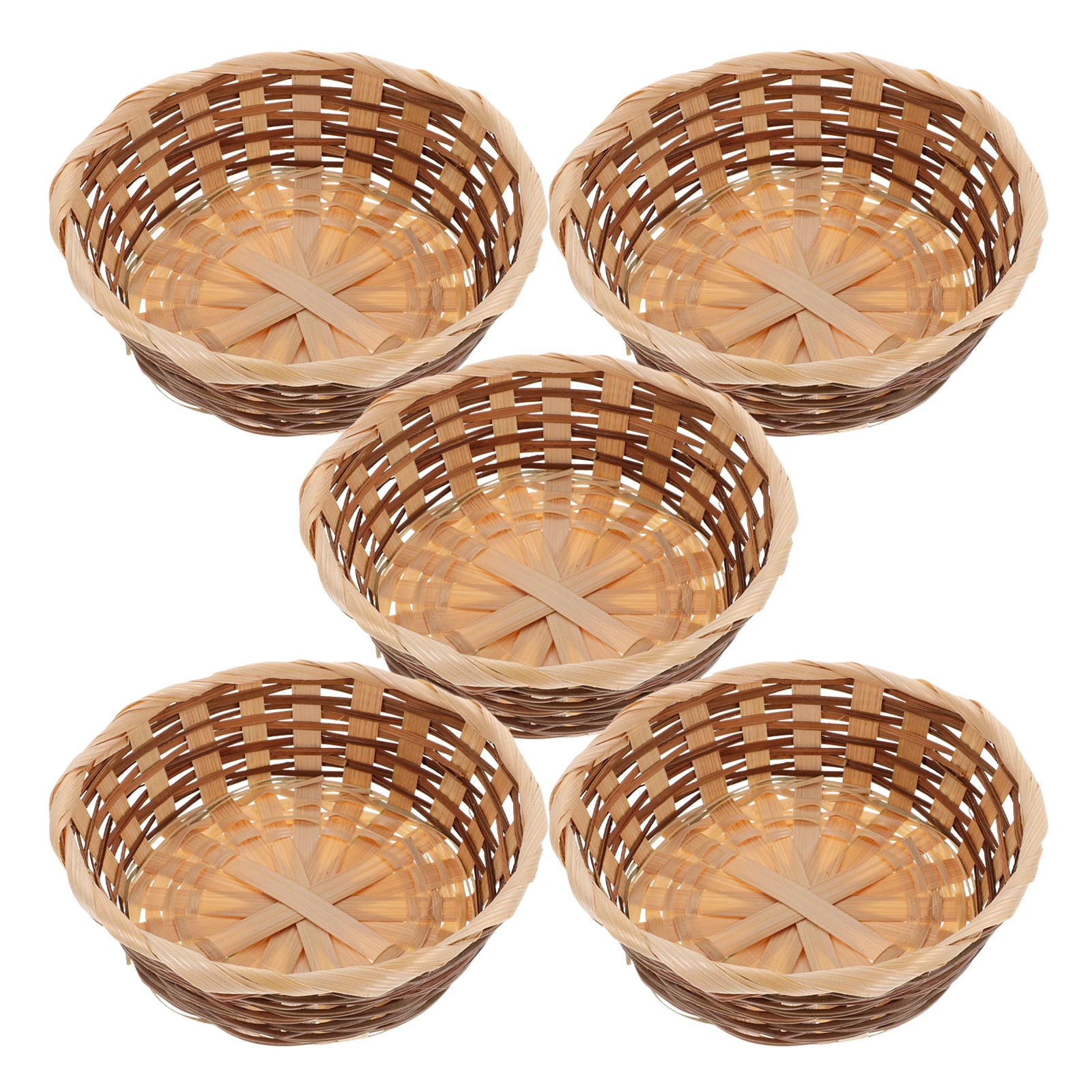 

5pcs 16 5x13x5 5cm Rattan Fruit Bowl Bread Basket Handwoven Storage Home Kitchen Pantry Decor Multipurpose Vegetable Container