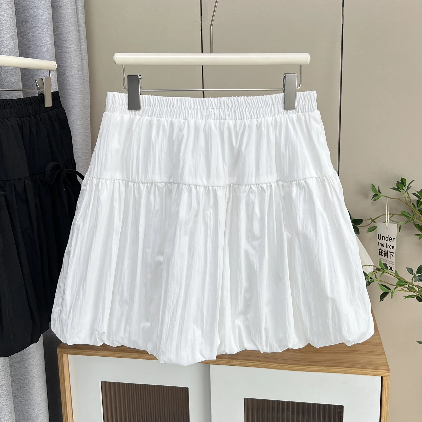 Novedad de verano, minifalda acampanada con agradable arco de 100KG, Falda corta lavada de talla grande para mujer 1662