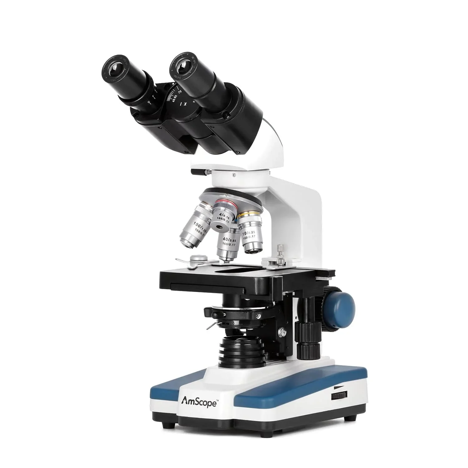AmScope 40X-2500X LED Lab Binocular Compound Microscope with 3D-Stage