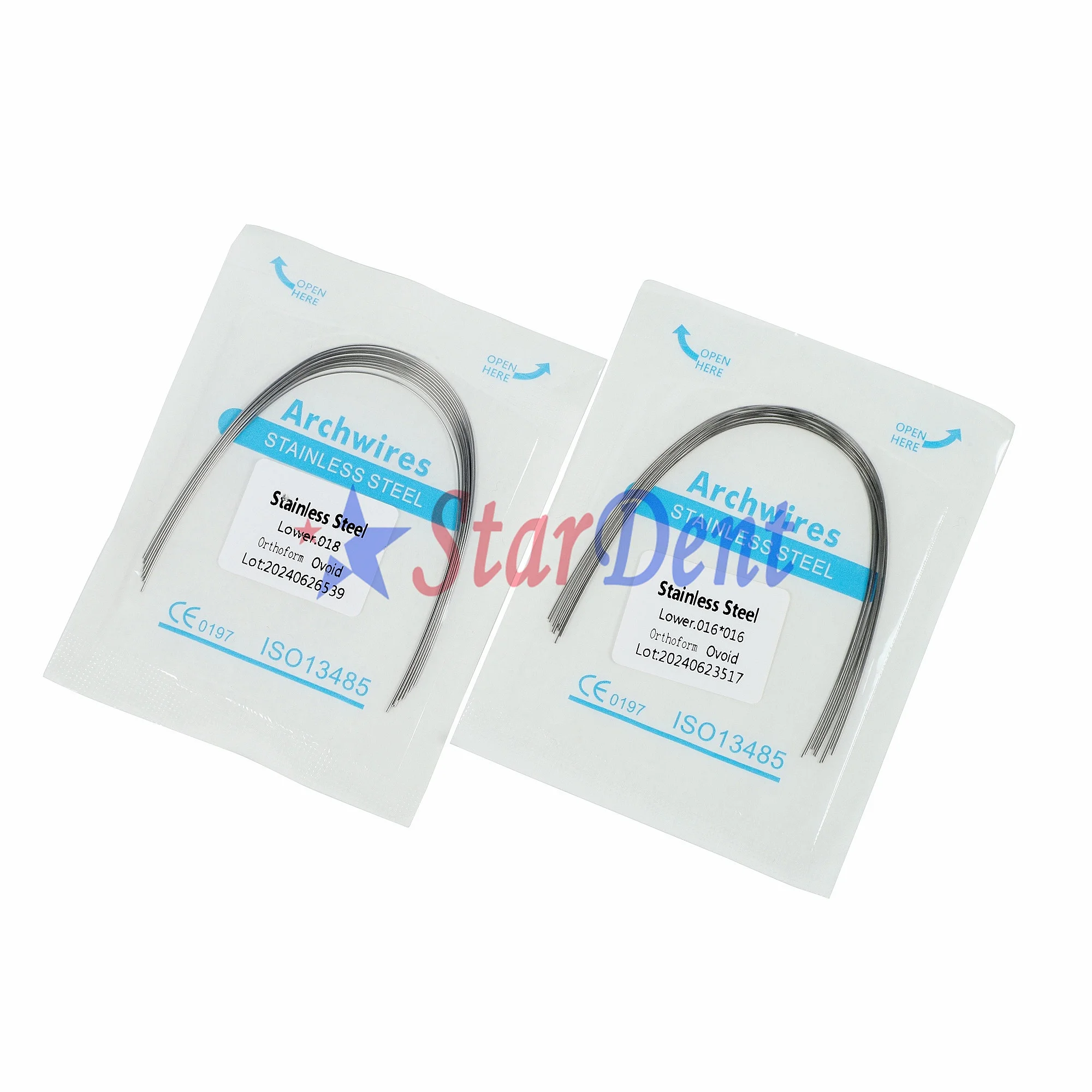 Standard Size Dentals Stainless Steel Wire Round/Rectangular Orthodontic Archwire 5/Bag