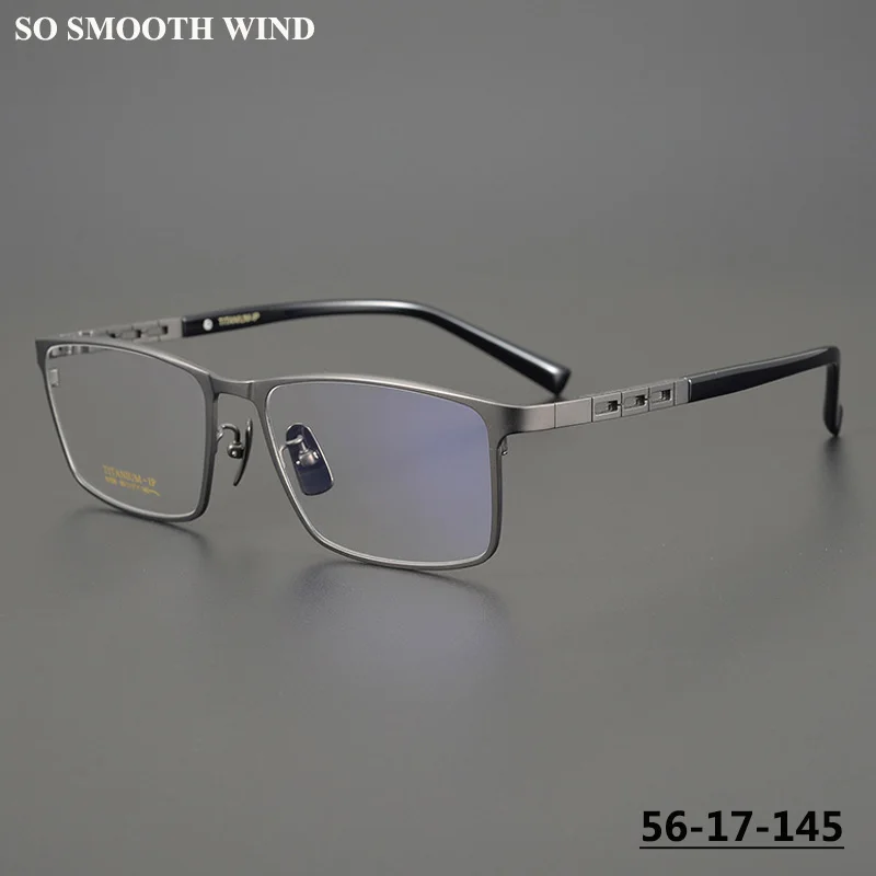 

Men Pure Titanium Glasses Frame Ultra-light Business Square Eyeglasses Elastic Leg Spectacles Male Full Frames Fashion Eyewear