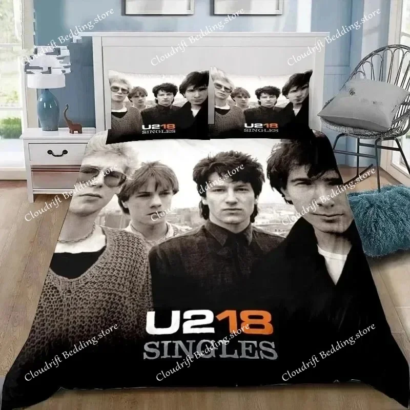 3D Printing Rock U2 Band Bedding Set Duvet Cover Bed Set Quilt Cover Pillowcase Comforter king Queen Size Boys Adult Bedding Set 6