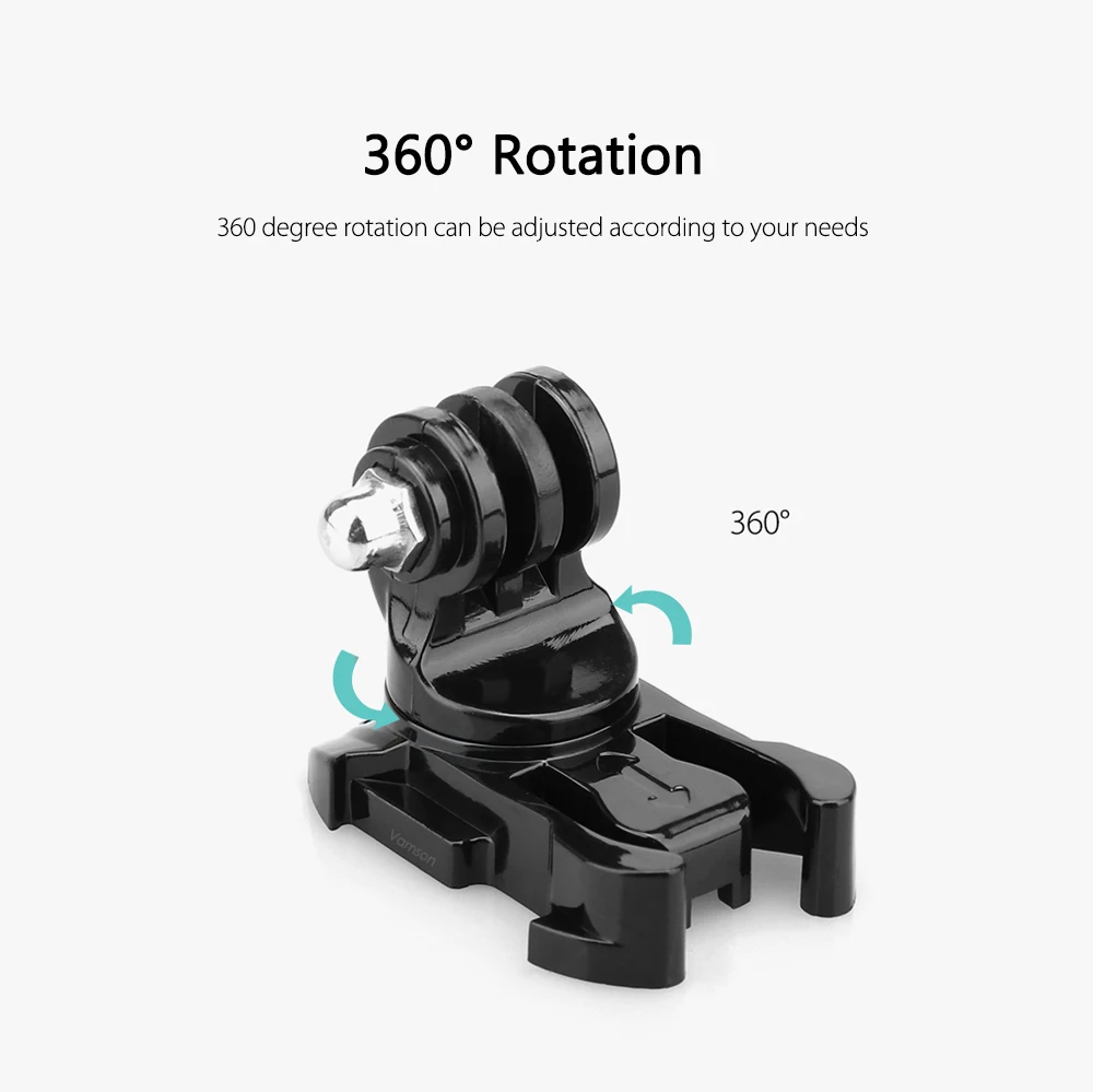 Vamson for Gopro Accessories 5pcs 360 Degree Rotate Buckle Base Mounts Surface Adapter for GoPro Hero 12 11 10 9 8 for Insta 360