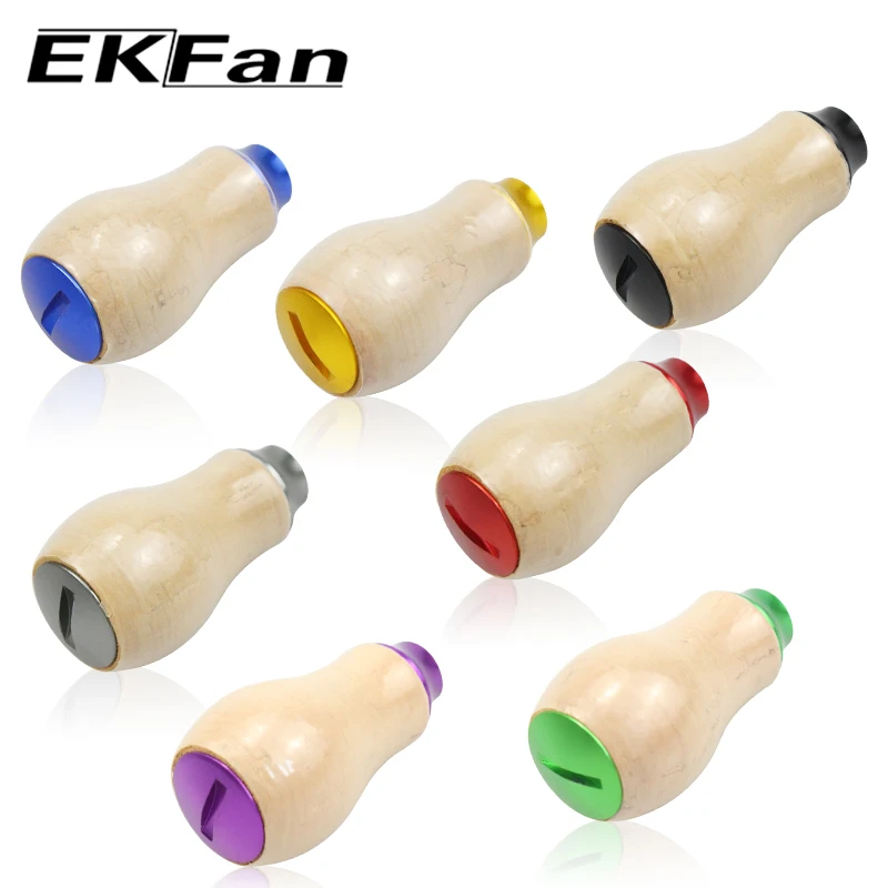 EKFan Soft Wood Fishing Reel Knob Suit For 1000-5000 Series SHI & DAI Spinning Tackle Accessories