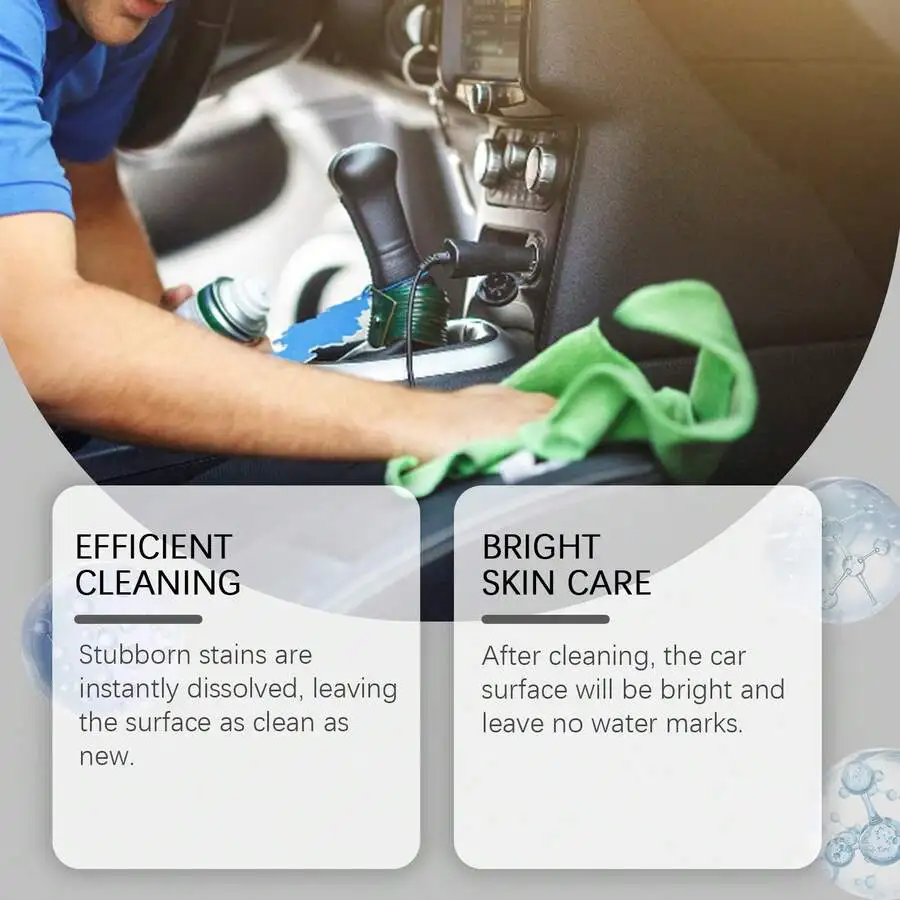 Homonth Car Interior Foam Cleaner Auto Roof Upholstery Stain Remover Mousse Leather Fabric Seats Carpets Stain Removal