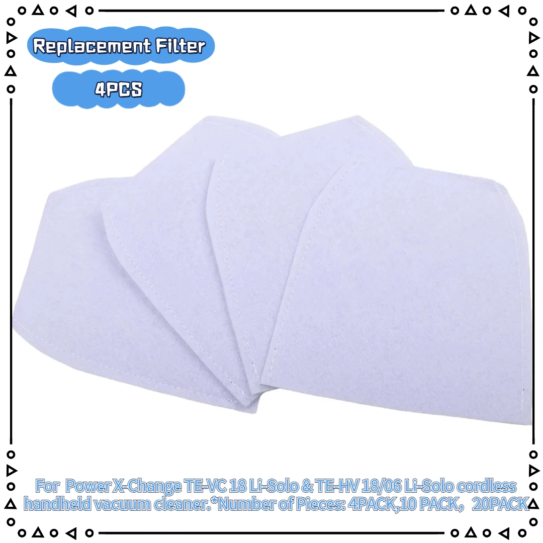 4/10/20 PACK For  Power X-Change TE-VC 18 Li-Solo & TE-HV 18/06 Li-Solo Cordless Vacuum Cleaner  Filter Accessories Replacement