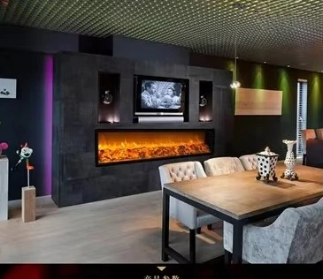 Decorative Heater for Modern Homes & Commercial Spaces Luxury Built-In Glass Electric Fireplace with Realistic Flame Effects