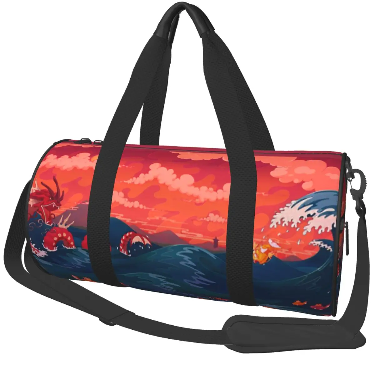 

Спортивная сумка The Great Wave of Kanagawa Спортивная сумка большой емкости для пары, водонепроницаемая сумка с узором, ретро дорожная сумка для фитнеса