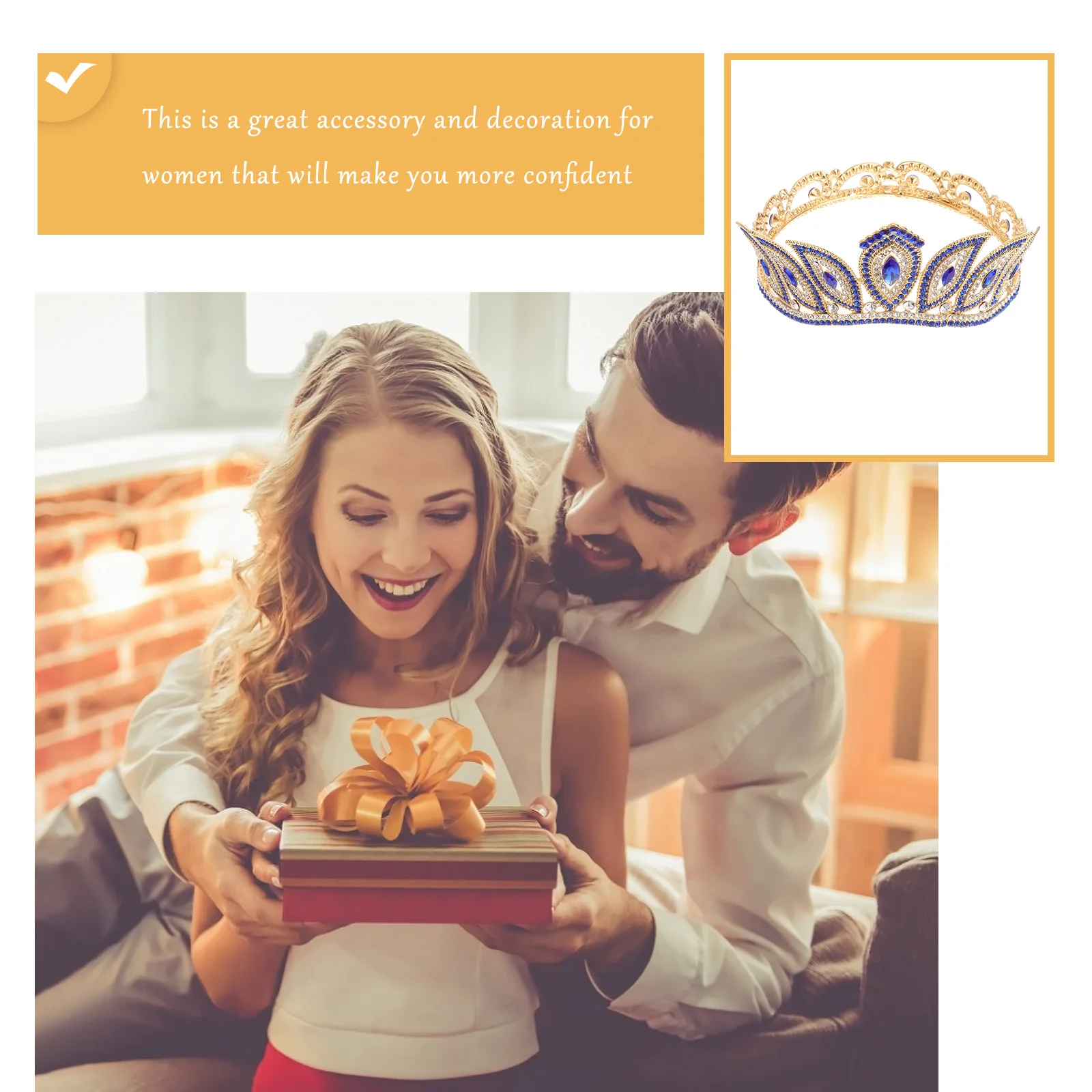 

Women Rhinestone Crown Bridal Hair Accessories for Pageant Crowns Round Headpiece Miss