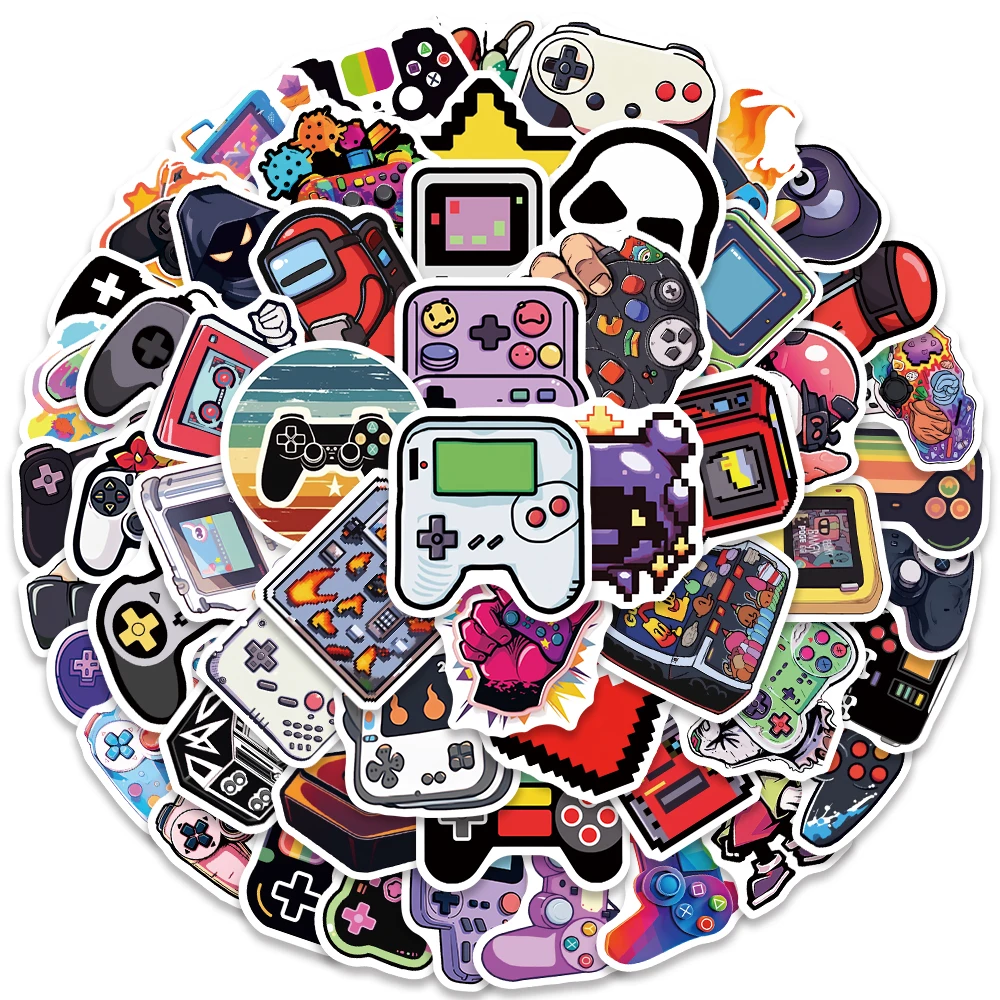 57pcs Cool Retro Cartoon Video Game Handls Stickers Waterproof Graffiti For Laptop Luggage Guitar Diary Bike Car Vinyl Decals