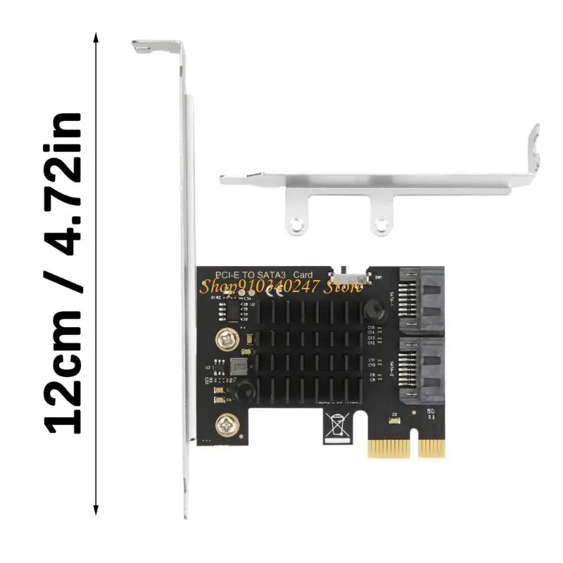 Q22A PCIe SATA3.0 Tarjeta 2 puertos PCIe a SATA3.0 Tarjeta expansión 6Gbps PCIe a SATA3.0 Tarjeta controlador Bajo