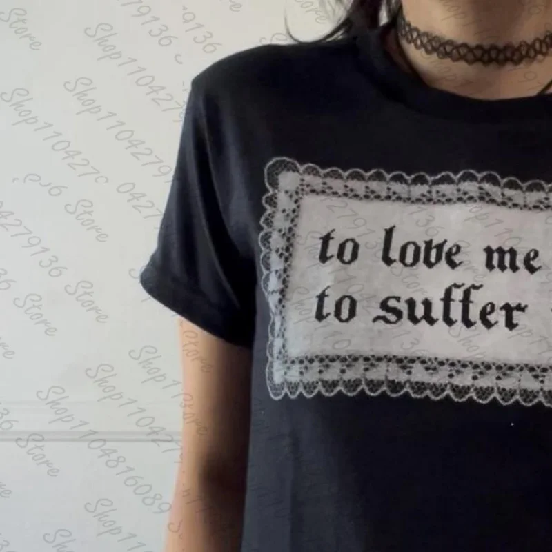 Gothic Harajuku Slim Short Sleeve T-shirt Fashion Summer Fashion Crop Top Streetwear Emo Girl Y2k Style Women's T-shirt Baby Tee view 5