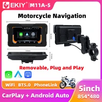 EKIY 5,0 pulgadas inalámbrico CarPlay Moto Android Auto portátil Digital motocicleta salpicadero GPS motocicleta pantalla de navegación