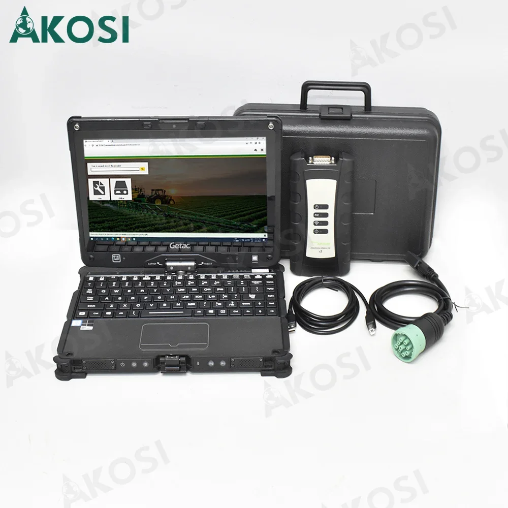 V5.3 Electronic Data Link EDL V3 Diagnostic Adapter Service EDL v3 Advisor construction Agricultrue diagnotic+Getac V100 laptop