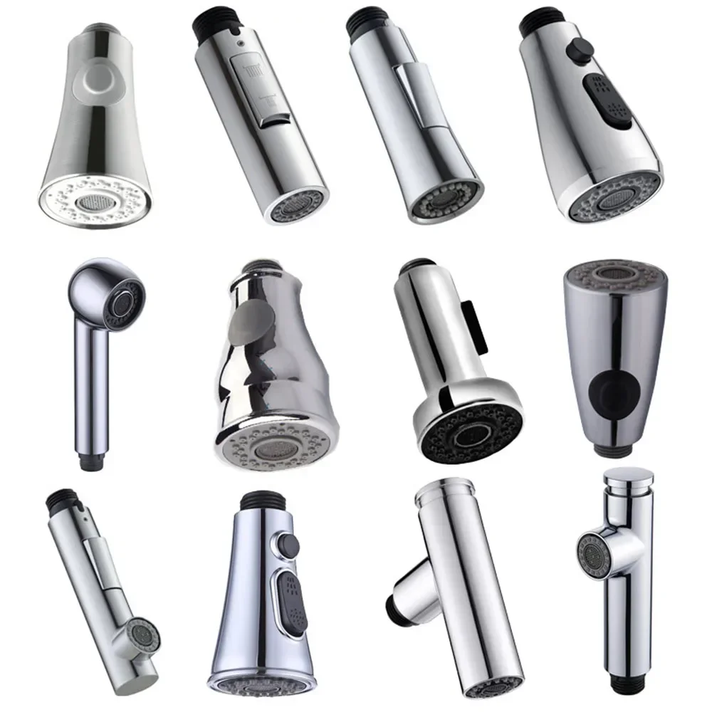 

G1/2 Kitchen Faucet Head Pull Out Shower Nozzle Sprayer Bathroom Sink Tap Replacement Silver Faucet Head Aerator Accessories