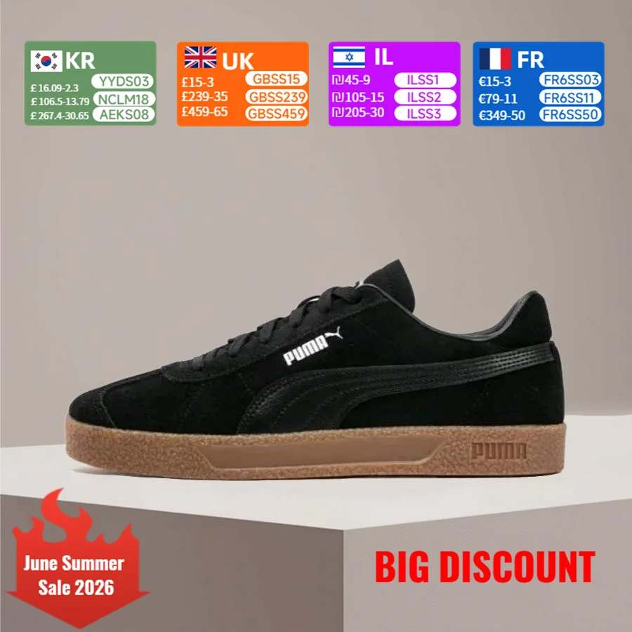 

Puma Club NL T2: Unisex sneakers that are lightweight, stylish, durable, and slip-resistant. Versatile black design. 401514-01