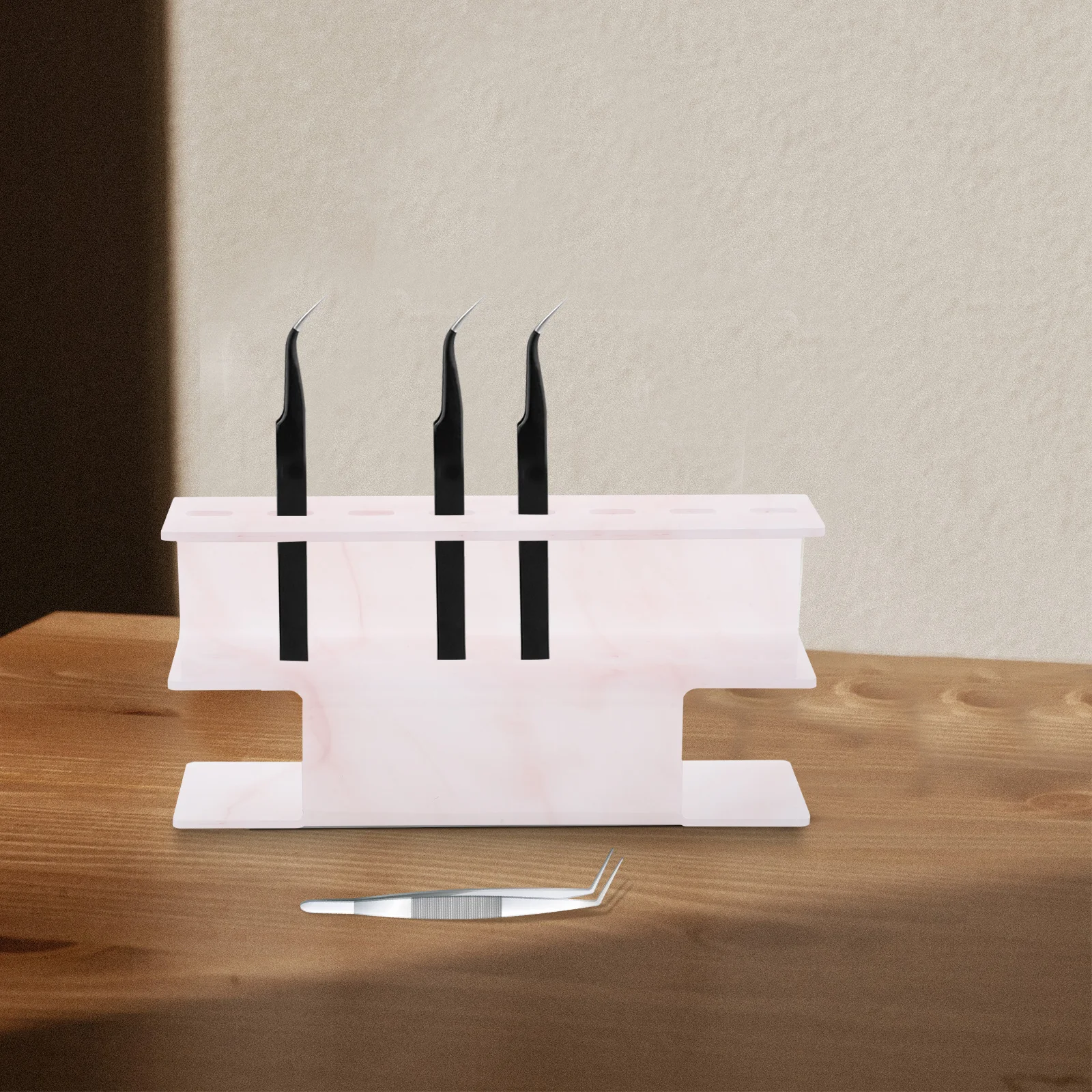 2 pezzi pinzette per ciglia in acrilico organizzatore stand espositore porta strumenti per trucco forniture per estensione ciglia acrilico organizzare rack