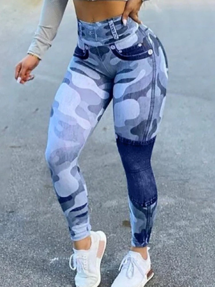 Kokerbroek Trainingsbroek Gymkleding Vrouwen Camouflage Bedrukte Leggins Hoge Taille Sexy Leggings Push Up Jogging Fitness