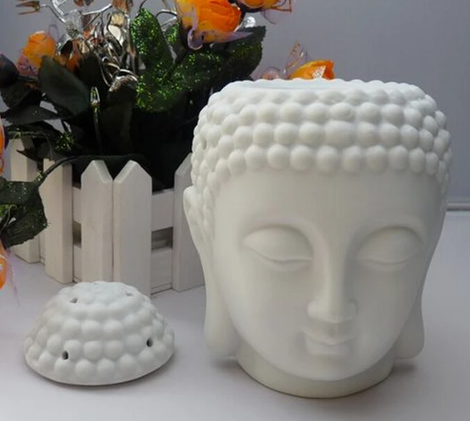 Home Decoration Aroma Oil Ceramic Buddha Candle Holders Essential Oil Incense Base Lavender Assuaging Scent