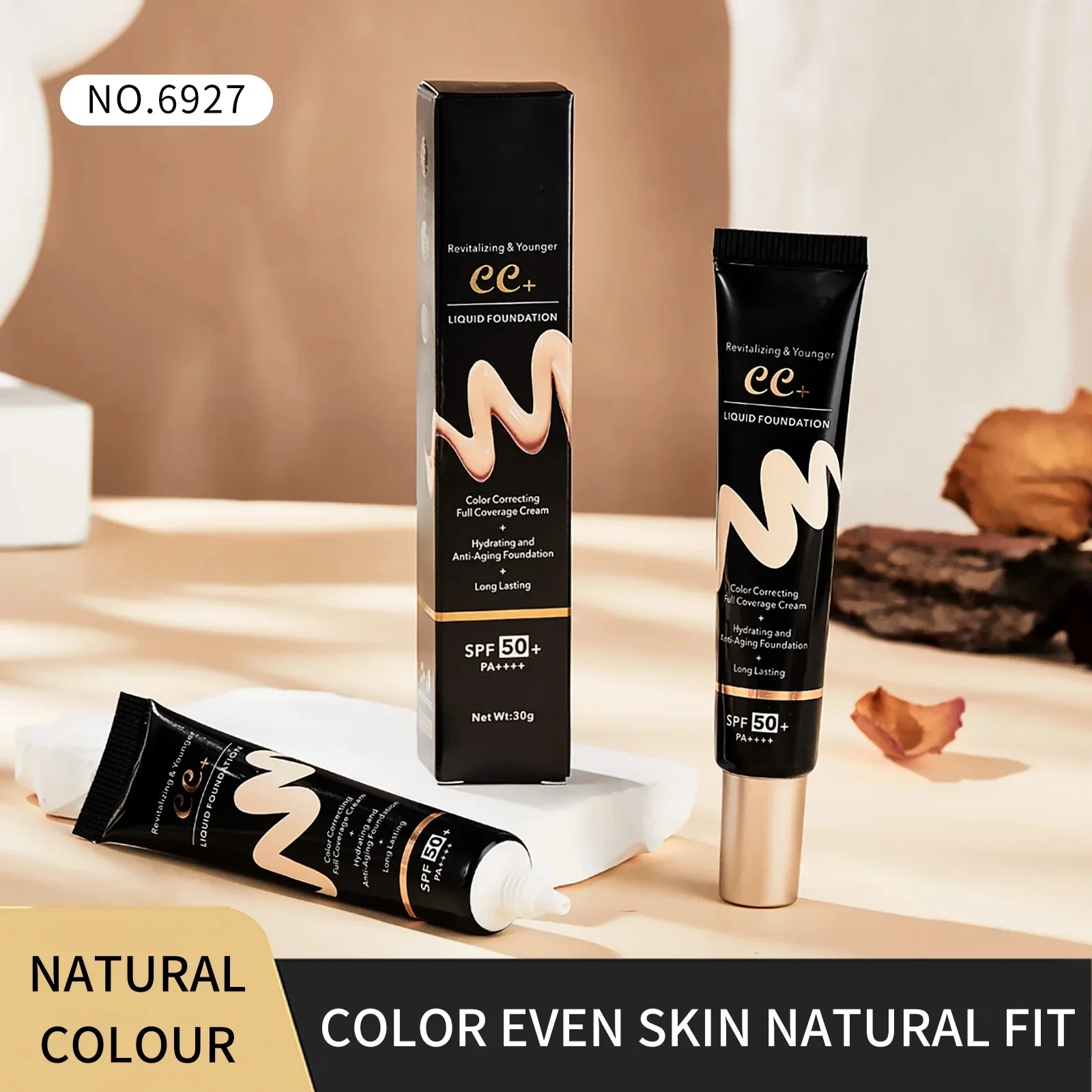 30 グラム BB/CC 日焼け止めクリーム SPF 50/PA+++ フェイシャルリキッドファンデーションクリームアンチエイジング長期的なフルカバレッジクリームパウダー