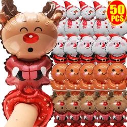 Christmas Foil Balloons Santa Claus Gingerbread Man Snowman Balloons Merry Christmas Holiday Party Decoration Handheld Balloon