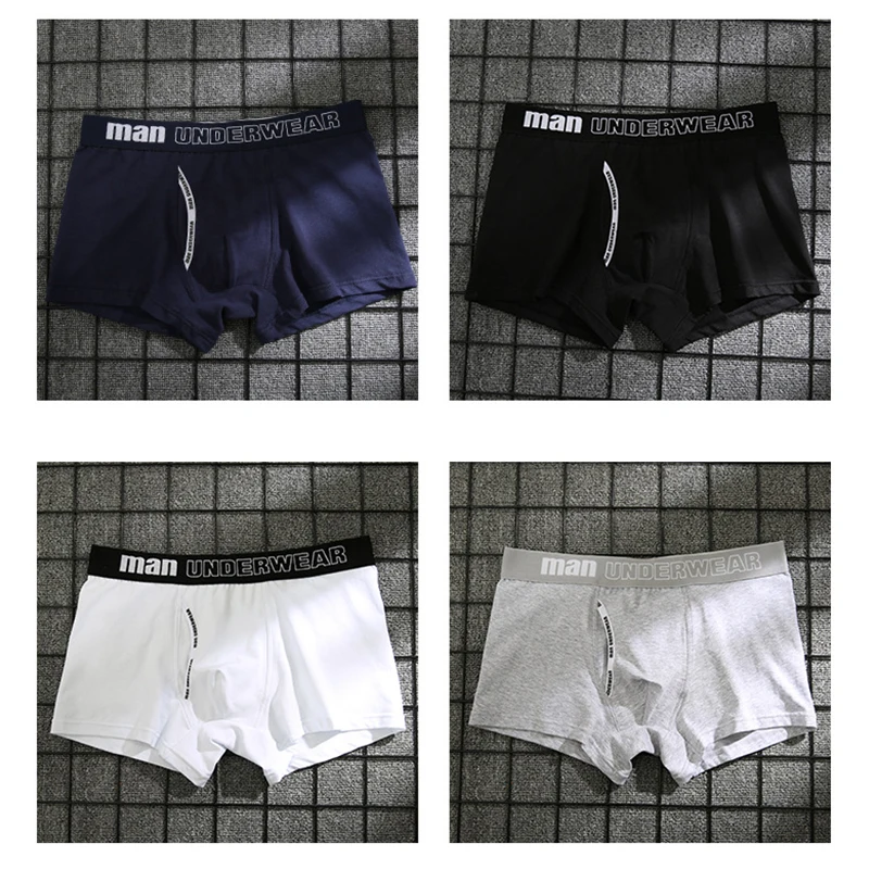 2 Pcs/Lot Men's 95% Cotton Boxers Briefs Underwear Underpants Breathable Shorts Comfortable Lingerie Panties Letters Boxer