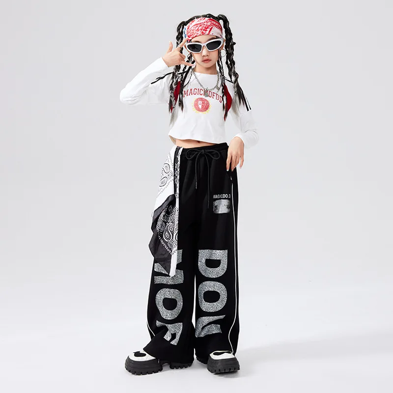 Mädchen Hip Hop Crop Top Brief Jogger Hosen Jungen Streetwear Sweatshirts Kinder Jazz K-pop Kostüm Kind Street Dance Kleidung sets