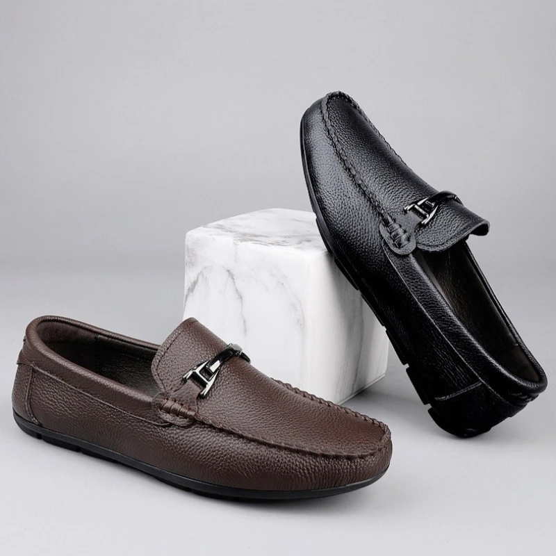 

Дизайнерская мужская повседневная обувь из натуральной кожи. Официальная обувь в деловом стиле. Универсальные мужские лоферы на плоской подошве для собеседования.