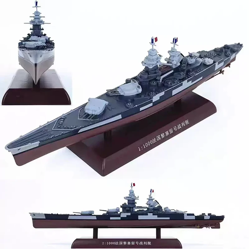 

Diecast 1:1000 Scale Battleship Richelieu Alloy Battleship Model Static Collection Decorated Holiday Gifts Toys Souvenir Gift