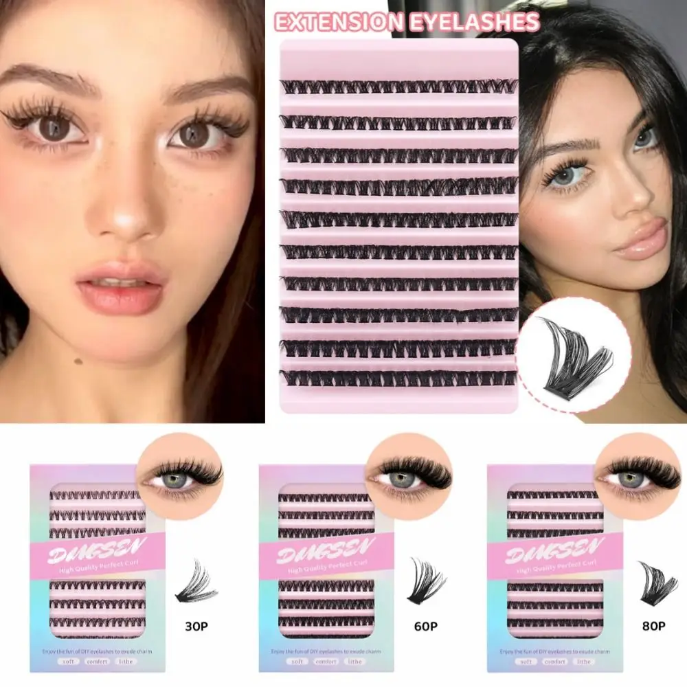 

30/60/80P Manga Lashes Anime Cosplay DIY Cluster Fake Lash Thick Eye Kit Multiple Styles Handmade Nude Makeup Makeup Supplies