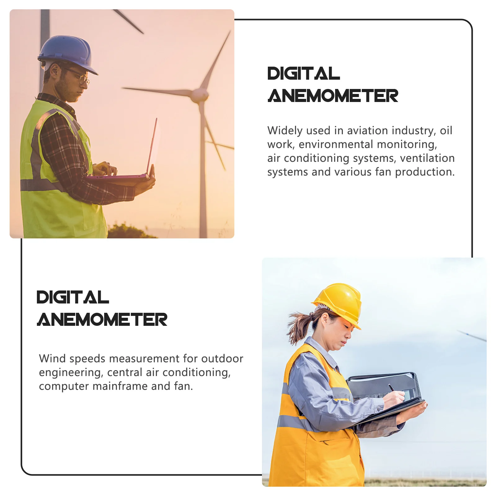 

1Pcs Handheld Digital Anemometer Mini Air Flow Gauge High Definition LCD Screen Wind Speed Temperature Meter for Outdoor