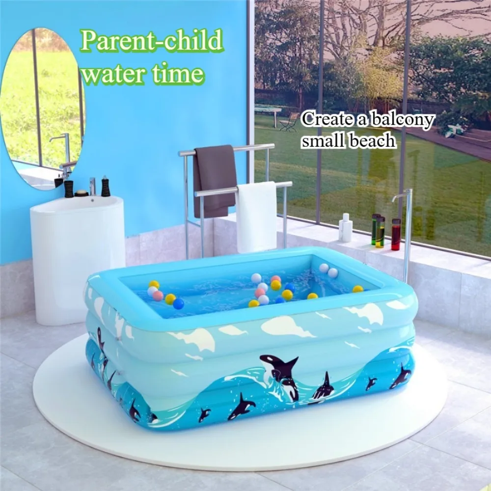 Piscina all'aperto per adulti, piscina giochi per bambini e neonati, piscina gonfiabile a pareti spesse, SPA con pompa a pedale