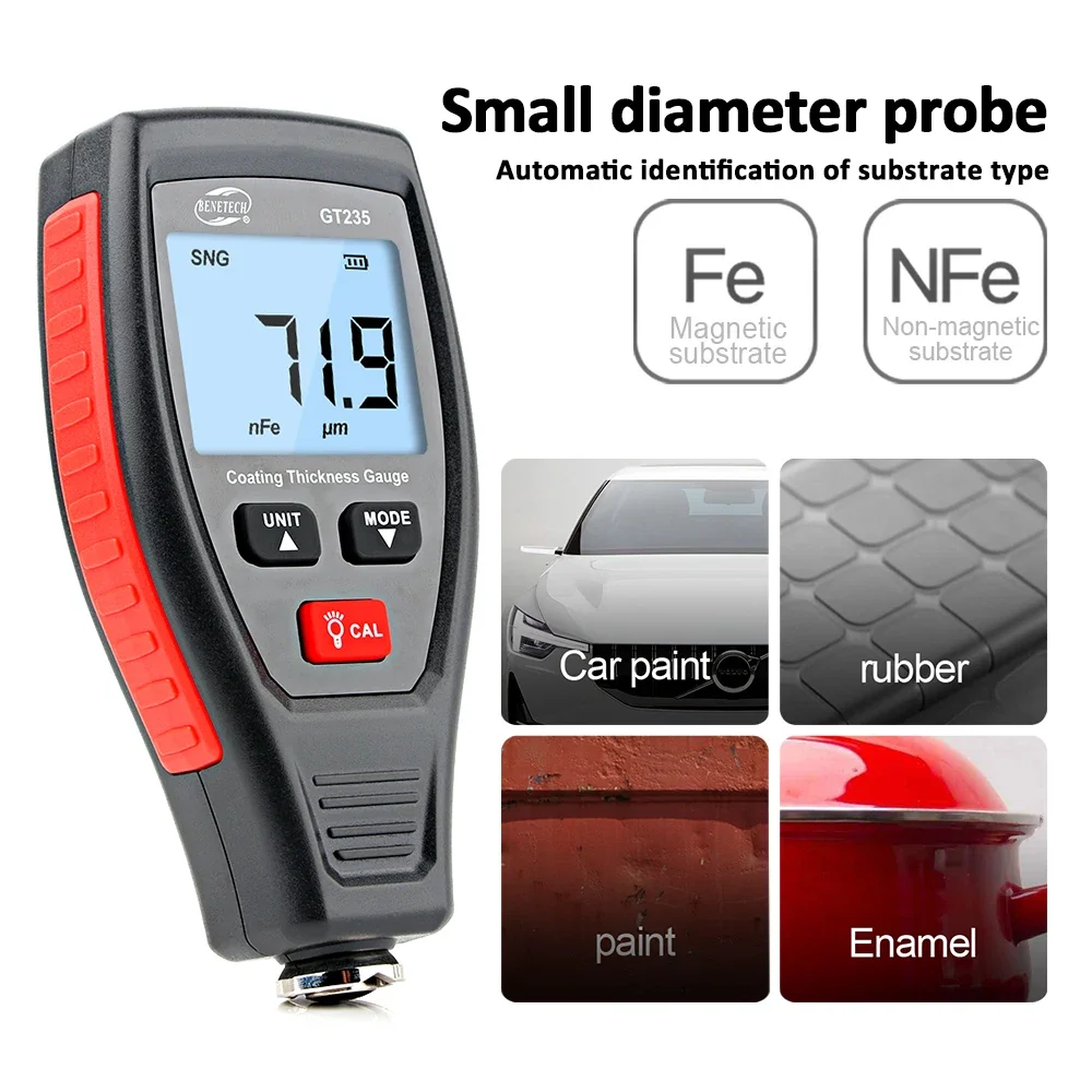 RZ Coating Thickness Gauge Paint Handheld Thickness Gauge Meter Car Paint Depth Gauge Tester Measurement Range 0~1800μm view 4