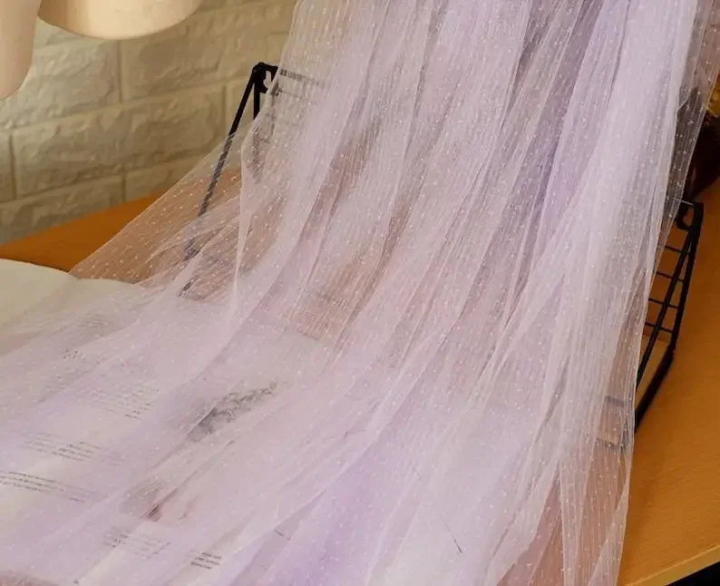 9 Colors Colored dots embroidery lace fabric dot soft mesh tulle fabric  Girl Dress Tutu Dress Wedding Dress Bridal Veil 1 Yard