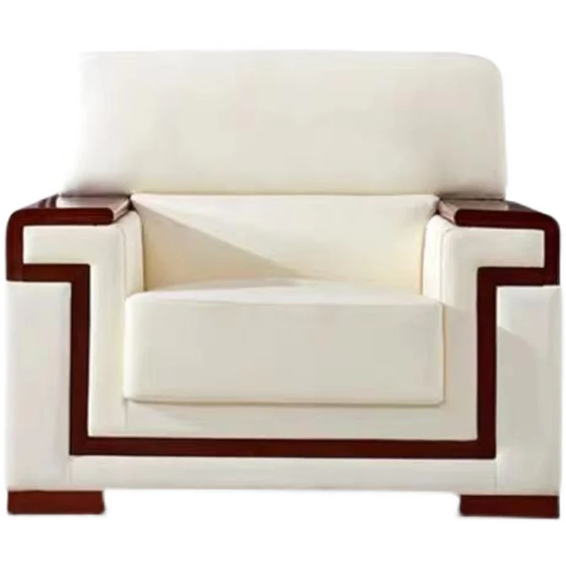 Leading VIP Reception Room Conference Sofa Coffee Table Combination Office Sofa Single Seat Chinese Fabric Reception Sofa