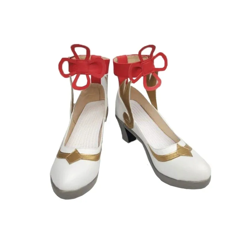 

Новая игра Genshin Impact Ganyu, обувь для косплея, женские боты на высоком каблуке, сделанные на заказ на Хэллоуин