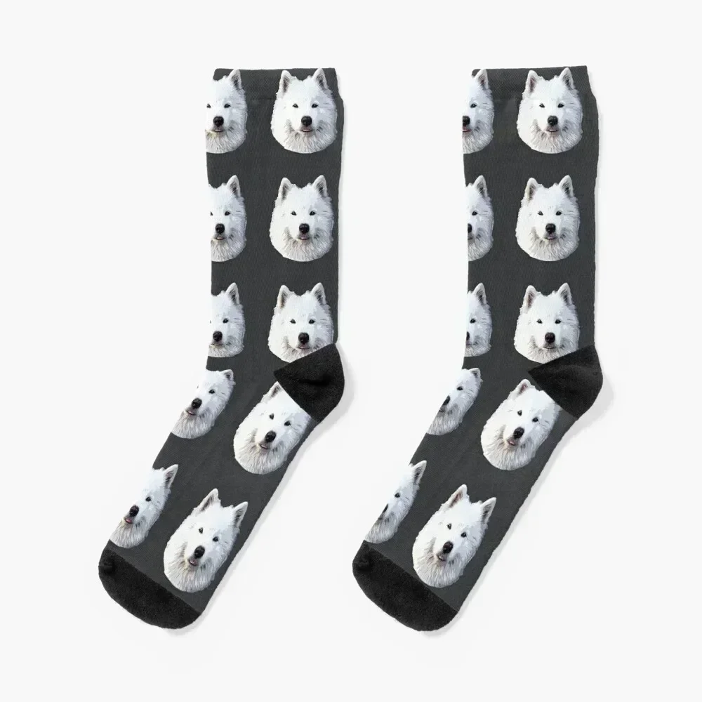 

Samoyed- Stunning Dog! Socks retro floral hockey Socks Men's Women's