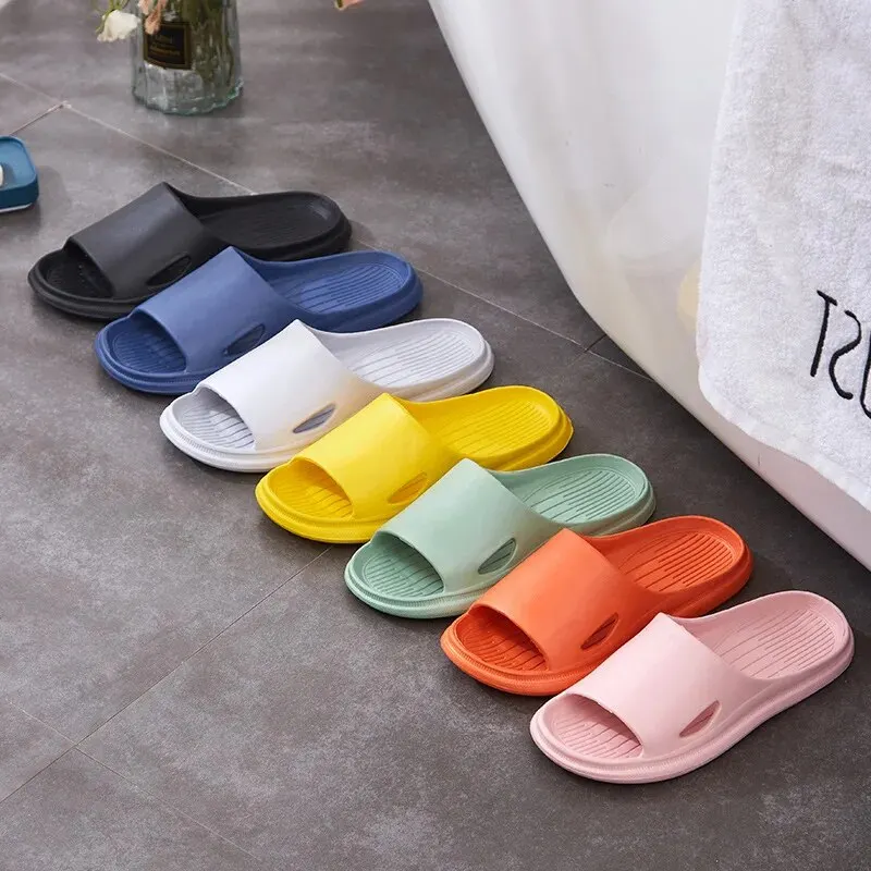 Unisex Home Slippers Summer Indoor Floor Non Slip Sandals Couple Family Women and Men Hotel Bathroom Slippers